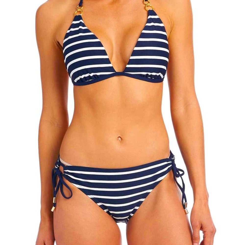 La Blanca navy/white stripe bikini, size 10